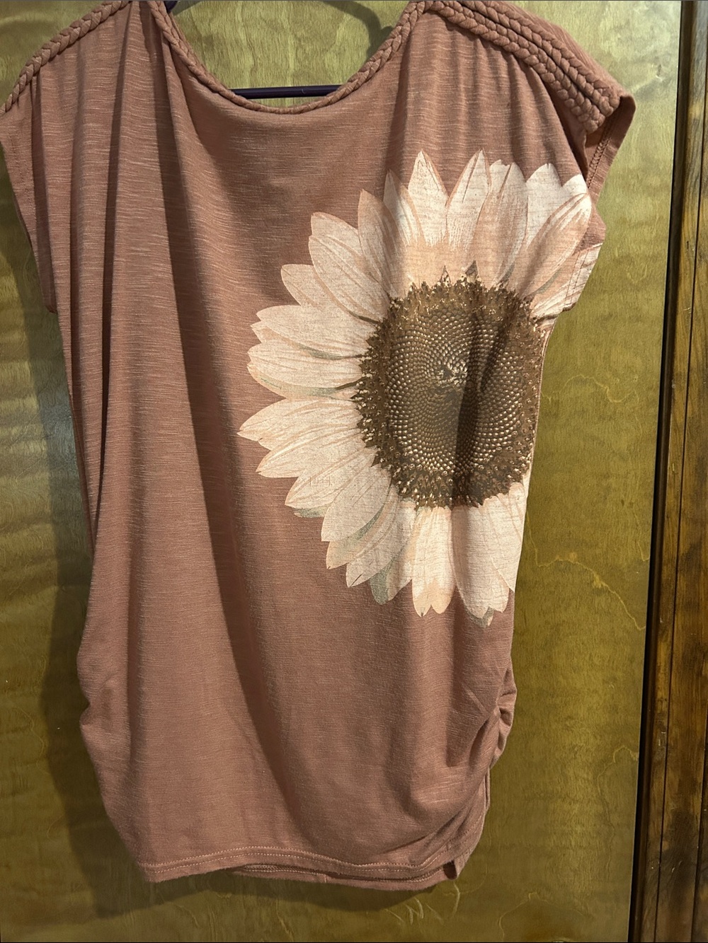 Maurices Dusty Rose Sunflower Dolman Sleeve Tee - Excellent Condition